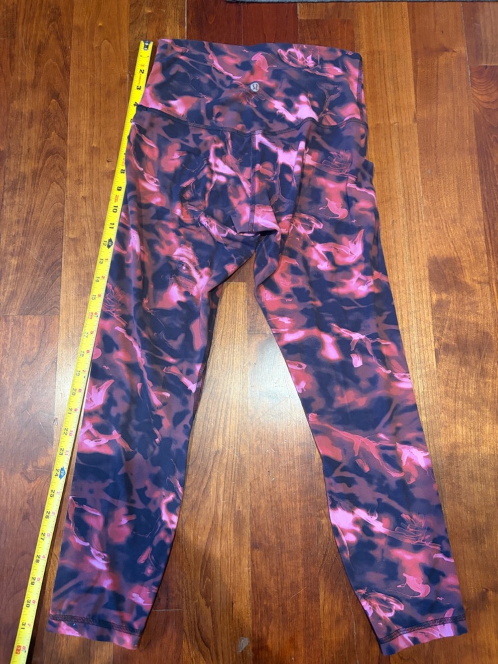 lululemon athletica Girls' Pink & Black Swirl Leggings